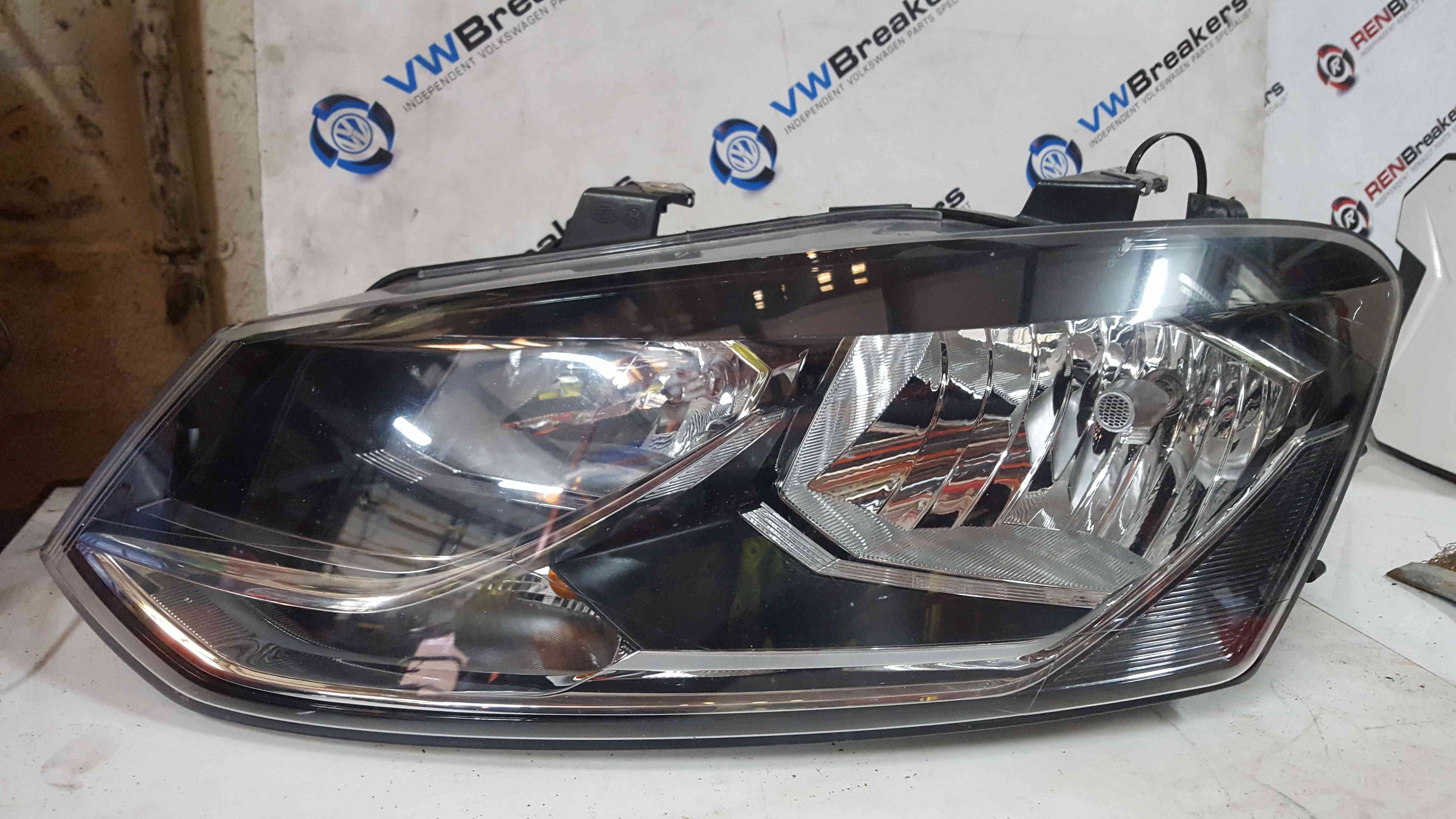 Volkswagen Polo 6C 2014-2017 Passenger NSF Front Headlight Black slight ...