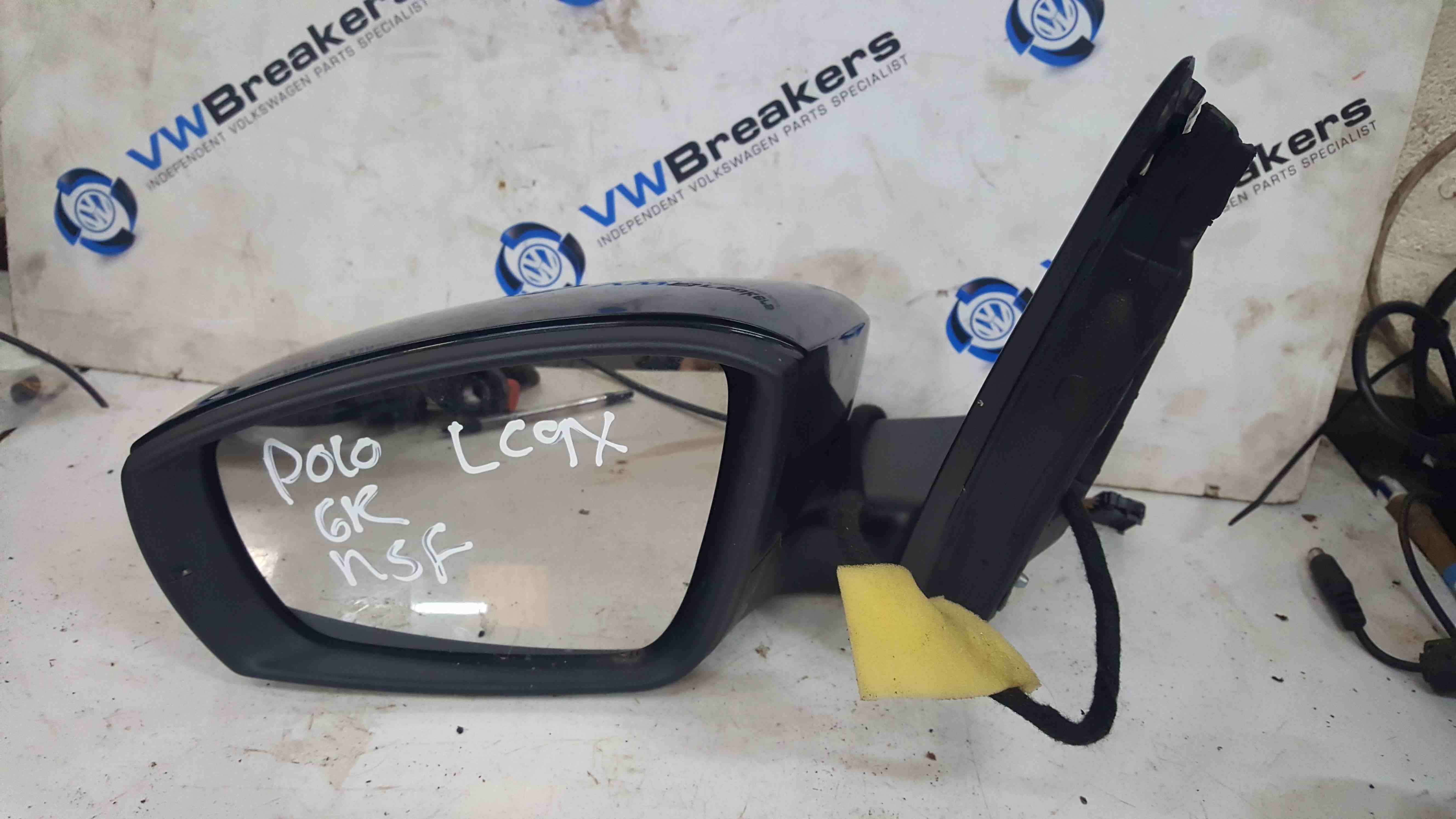 Volkswagen Polo 6r 2009 2014 Passenger Nsf Front Wing Mirror Black Lc9x Store Used